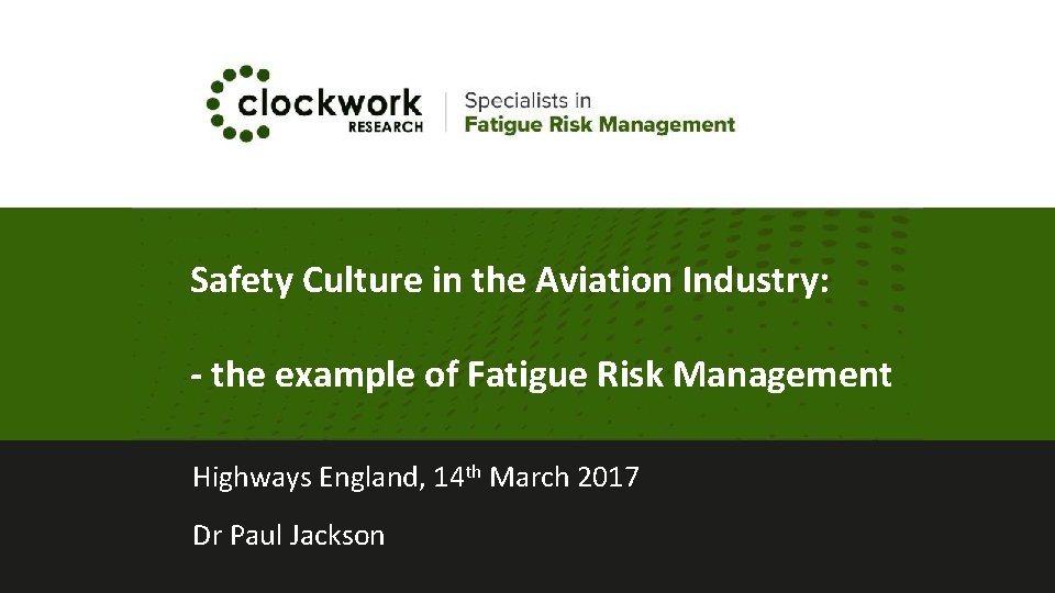 Safety Culture in the Aviation Industry the example