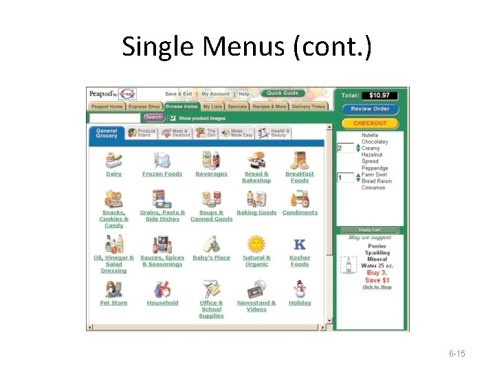 Single Menus (cont. ) 6 -15 