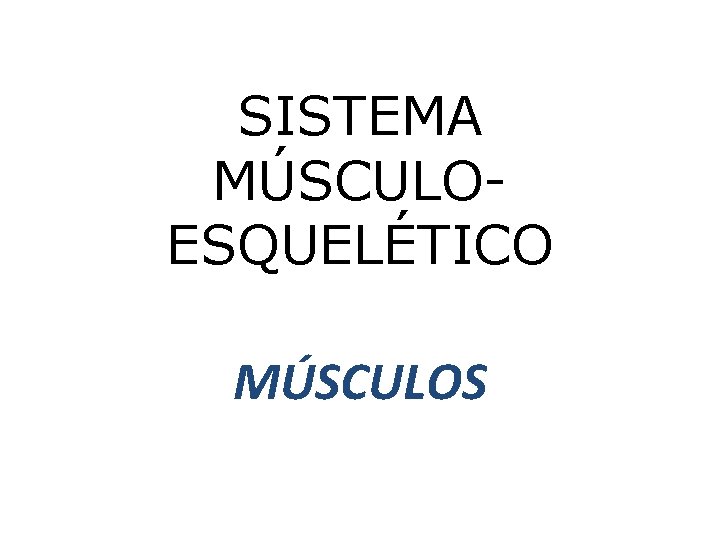 SISTEMA MÚSCULOESQUELÉTICO MÚSCULOS 