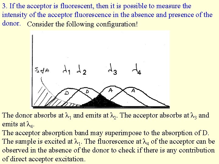 3. If the acceptor is fluorescent, then it is possible to measure the intensity