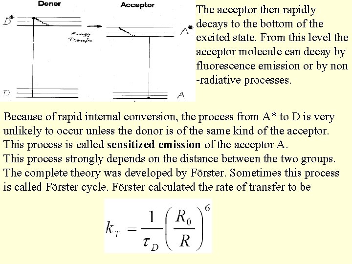The acceptor then rapidly decays to the bottom of the excited state. From this