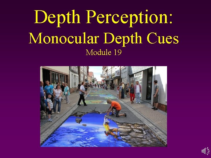 Depth Perception: Monocular Depth Cues Module 19 