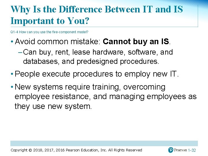 Why Is the Difference Between IT and IS Important to You? Q 1 -4