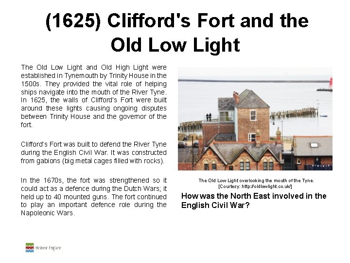  (1625) Clifford's Fort and the Old Low Light The Old Low Light and