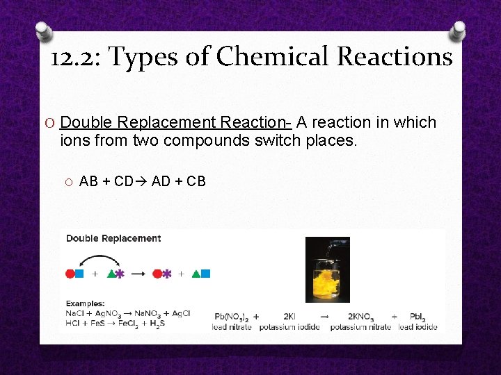 12. 2: Types of Chemical Reactions O Double Replacement Reaction A reaction in 12. 2: Types of Chemical Reactions O Double Replacement Reaction A reaction in