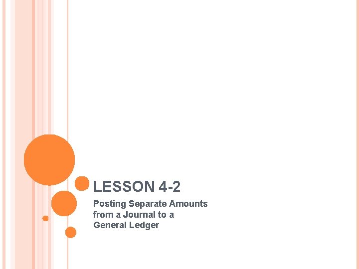LESSON 4 -2 Posting Separate Amounts from a Journal to a General Ledger 