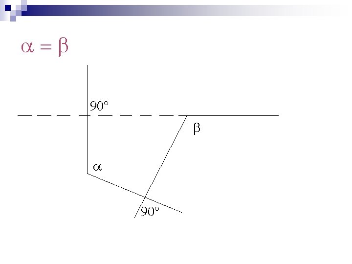 a=b 90° b a 90° 