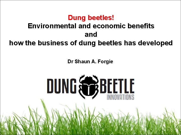 Dung beetles! Environmental and economic benefits and how the business of dung beetles has