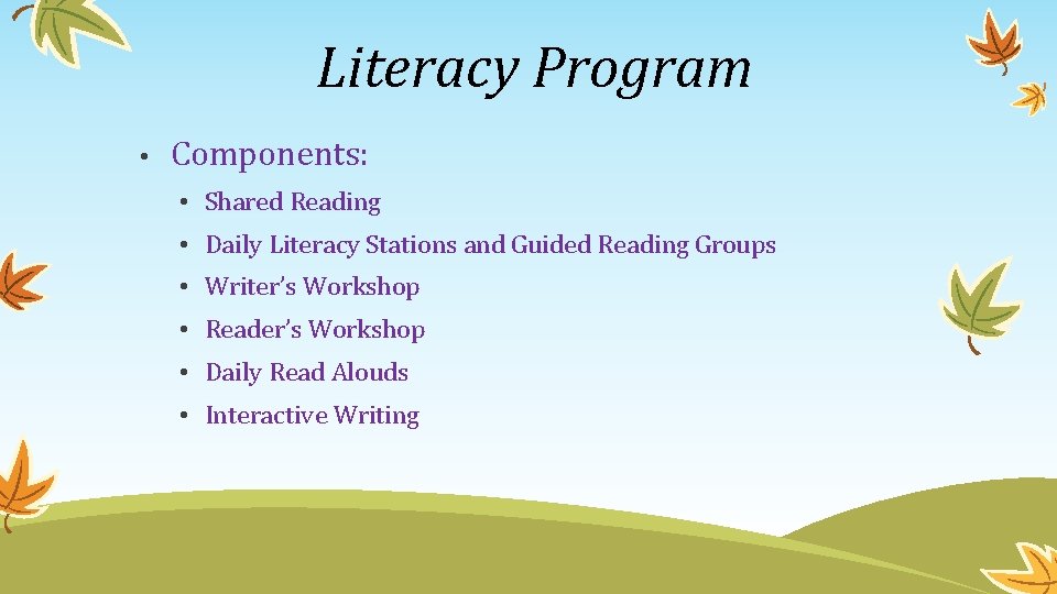 Language Reading Program Back to School Mrs Finch Room 1 Kindergarten