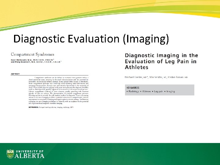 Diagnostic Evaluation (Imaging) 