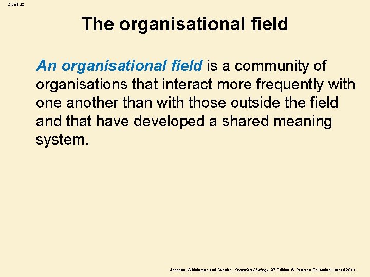 Slide 5. 18 The organisational field An organisational field is a community of organisations