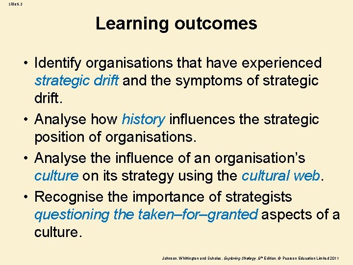 Slide 5. 2 Learning outcomes • Identify organisations that have experienced strategic drift and