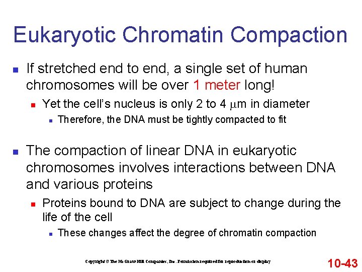 Eukaryotic Chromatin Compaction n If stretched end to end, a single set of human Eukaryotic Chromatin Compaction n If stretched end to end, a single set of human