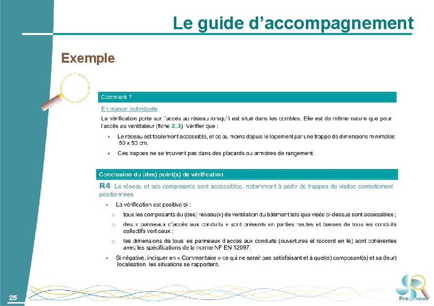 Le guide d’accompagnement Exemple 25 