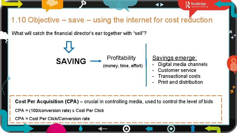 1. 10 Objective – save – using the internet for cost reduction What will