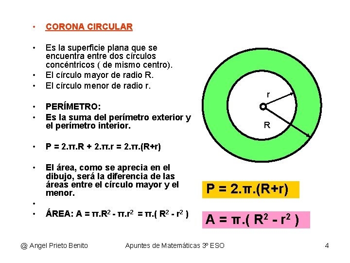 • CORONA CIRCULAR • Es la superficie plana que se encuentra entre dos • CORONA CIRCULAR • Es la superficie plana que se encuentra entre dos