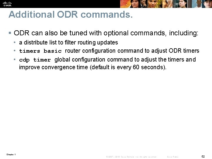Additional ODR commands. § ODR can also be tuned with optional commands, including: • Additional ODR commands. § ODR can also be tuned with optional commands, including: •