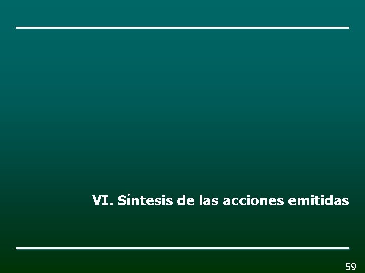 VI. Síntesis de las acciones emitidas 59 