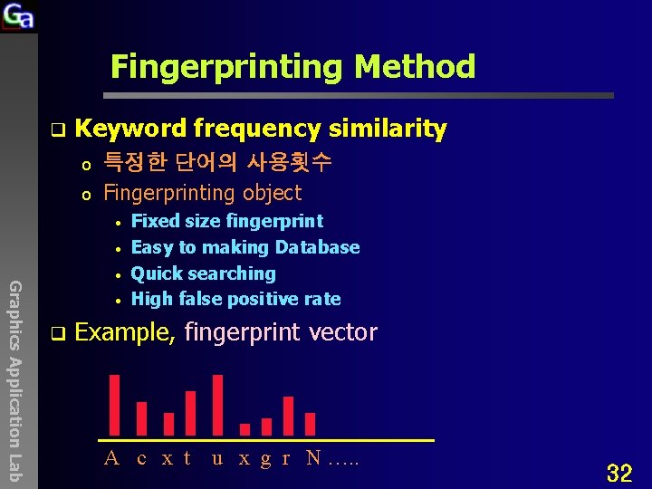 Fingerprinting Method q Keyword frequency similarity o o 특정한 단어의 사용횟수 Fingerprinting object •