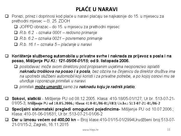 POSEBNOSTI OBRAUNA PLAE U 2017 GODINI Predavai Snjeana