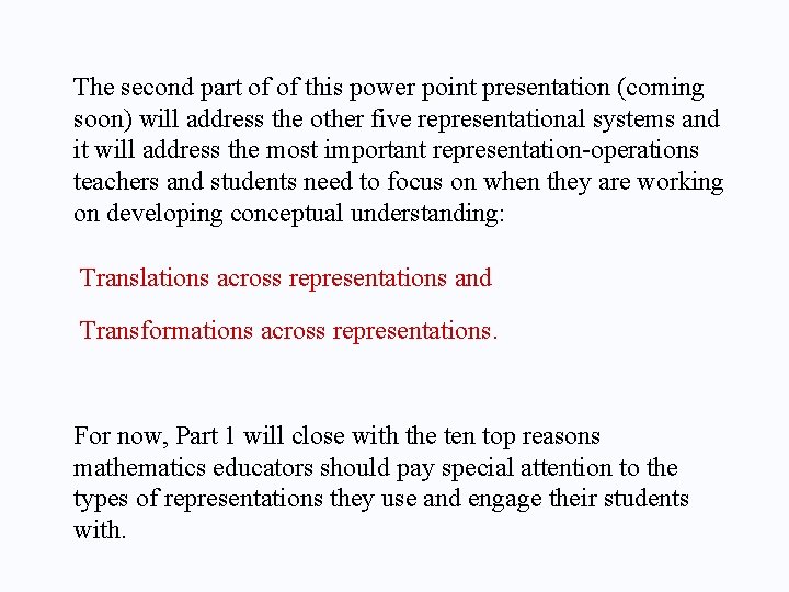 The second part of of this power point presentation (coming soon) will address the