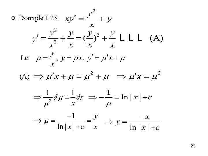 ○ Example 1. 25: Let (A) 32 