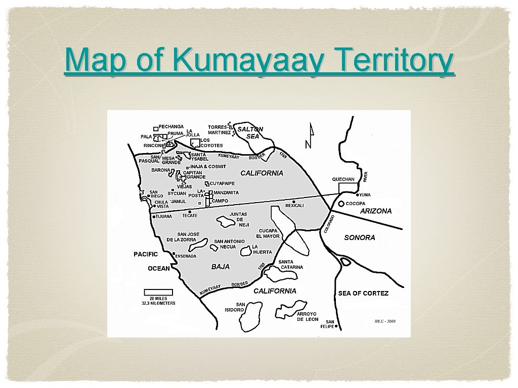 Map of Kumayaay Territory 
