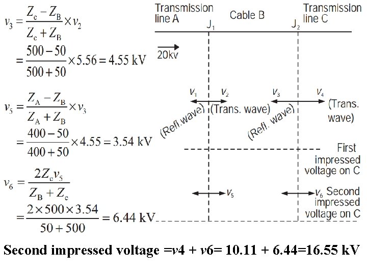 Second impressed voltage =v 4 + v 6= 10. 11 + 6. 44=16. 55