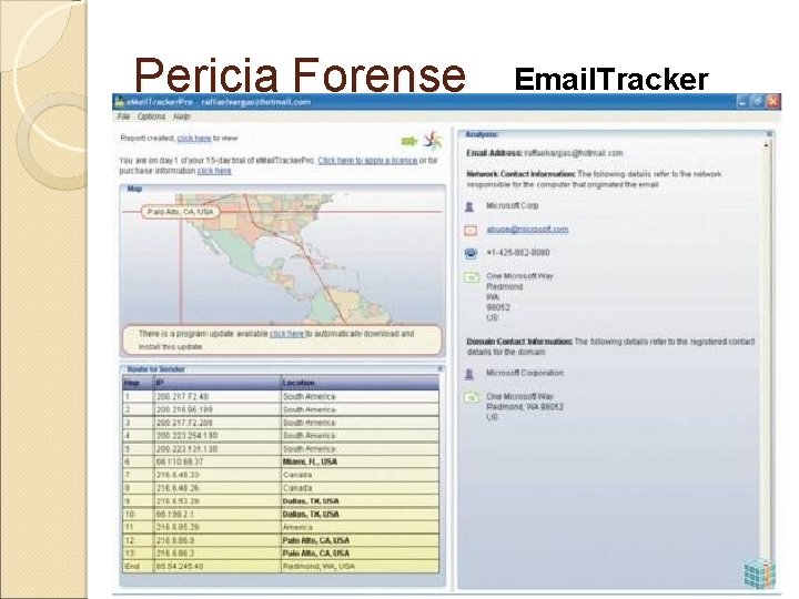 Pericia Forense Email. Tracker 