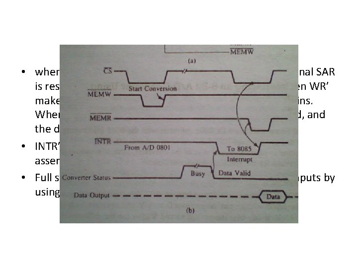  • when WR’ makes transition from high to low, the internal SAR is