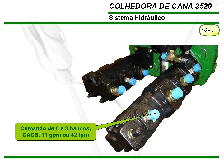 COLHEDORA DE CANA 3520 Sistema Hidráulico 10 - 17 Comando de 6 e 3