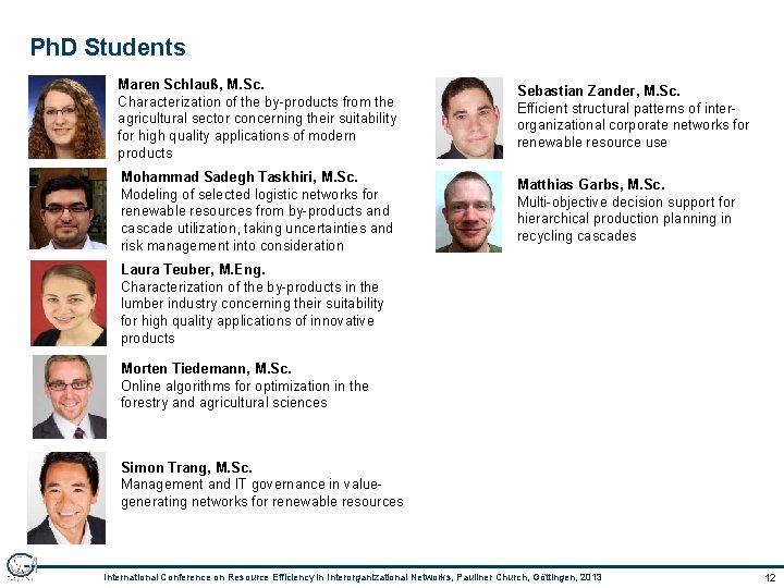 Ph. D Students Maren Schlauß, M. Sc. Characterization of the by-products from the agricultural