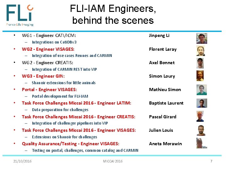 FLI-IAM Engineers, behind the scenes • WG 1 - Engineer CATI/ICM: Jinpeng Li –