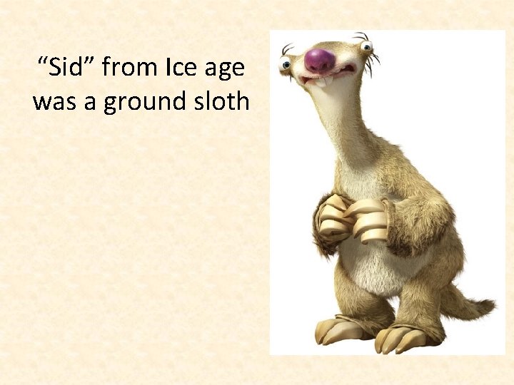 “Sid” from Ice age was a ground sloth 