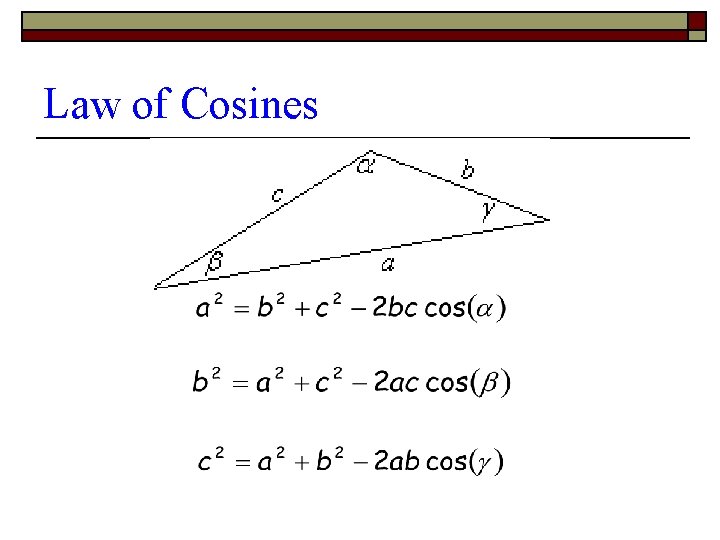 Law of Cosines 