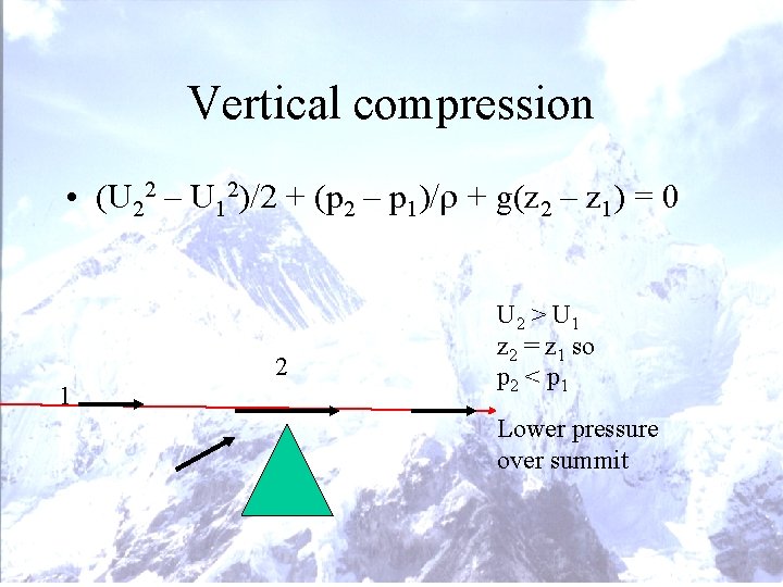 Vertical compression • (U 22 – U 12)/2 + (p 2 – p 1)/r Vertical compression • (U 22 – U 12)/2 + (p 2 – p 1)/r