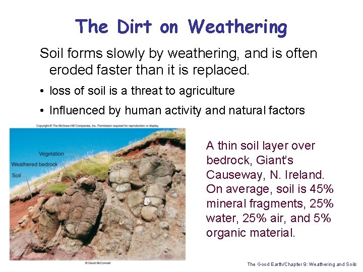 The Dirt on Weathering Soil forms slowly by weathering, and is often eroded faster