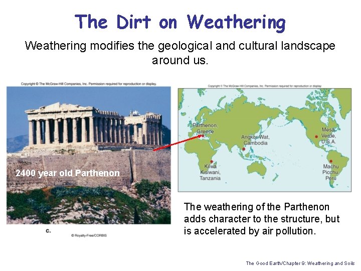 The Dirt on Weathering modifies the geological and cultural landscape around us. 2400 year