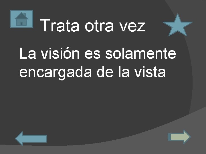 Trata otra vez La visión es solamente encargada de la vista 