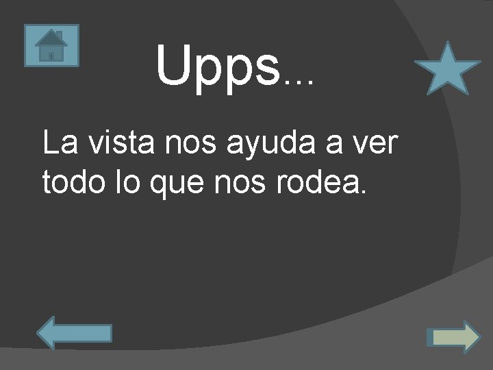 Upps… La vista nos ayuda a ver todo lo que nos rodea. 