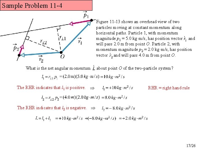 Sample Problem 11 -4 Figure 11 -13 shows an overhead view of two particles