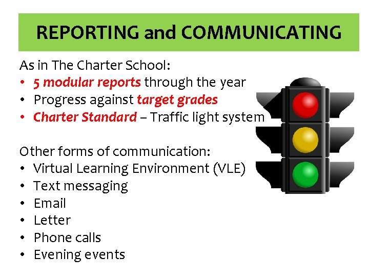 REPORTING and COMMUNICATING As in The Charter School: • 5 modular reports through the REPORTING and COMMUNICATING As in The Charter School: • 5 modular reports through the