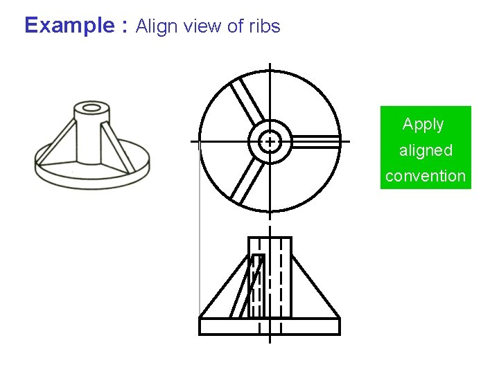 Example : : Align view of ribs Apply aligned convention 