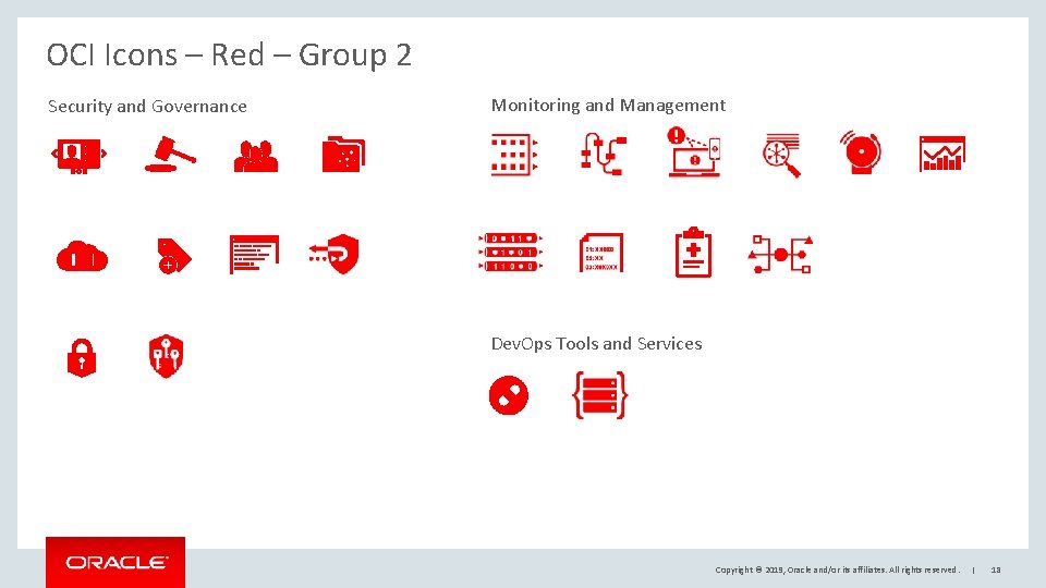 OCI Icons – Red – Group 2 Security and Governance Monitoring and Management Dev.