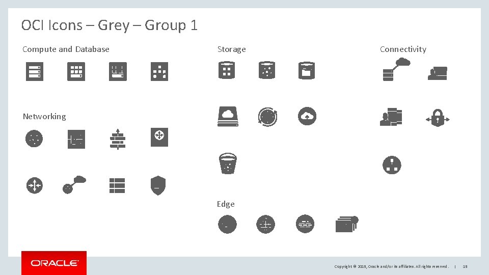 OCI Icons – Grey – Group 1 Compute and Database Storage Connectivity Networking Edge