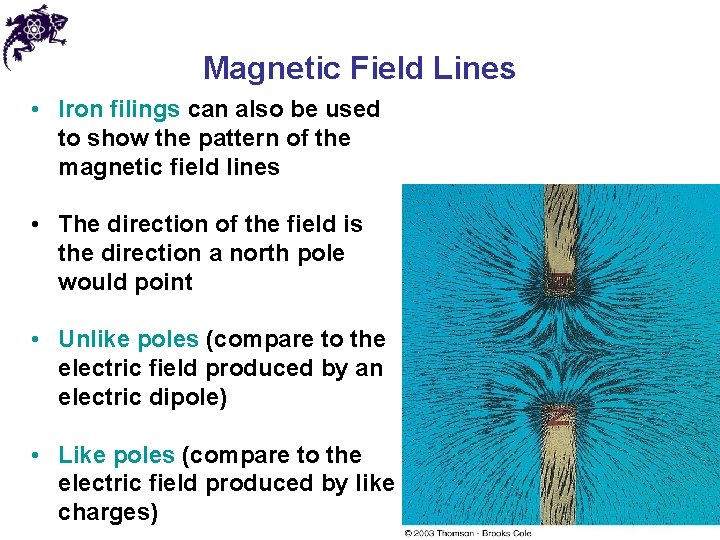 Magnetic Field Lines • Iron filings can also be used to show the pattern