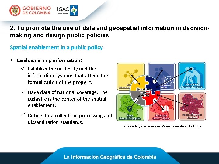 2. To promote the use of data and geospatial information in decisionmaking and design