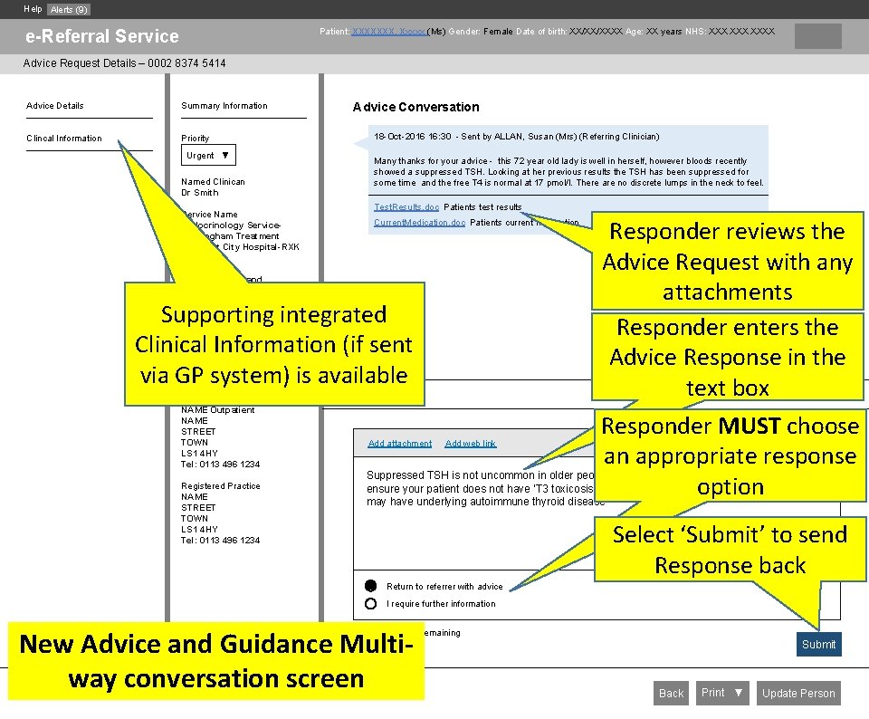 Help Alerts (9) e-Referral Service Patient: XXXXXXX, Xxxxx (Ms) Gender: Female Date of birth: