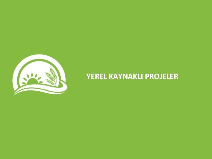YEREL KAYNAKLI PROJELER YEREL KAYNAKLI PROJELER