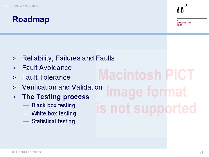 ESE — Software Validation Roadmap > Reliability, Failures and Faults > Fault Avoidance >